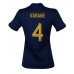 Frankrike Raphael Varane #4 Hemma matchtröja Dam VM 2022 Kortärmad Billigt